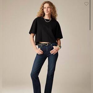 J.Crew 9" demi-boot crop jean in Dark Worn wash